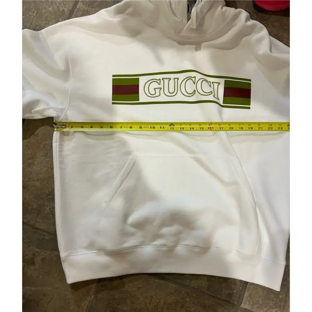 Men's Gucci cotton iconic embroidered web stripe logo hoodie size XXXL